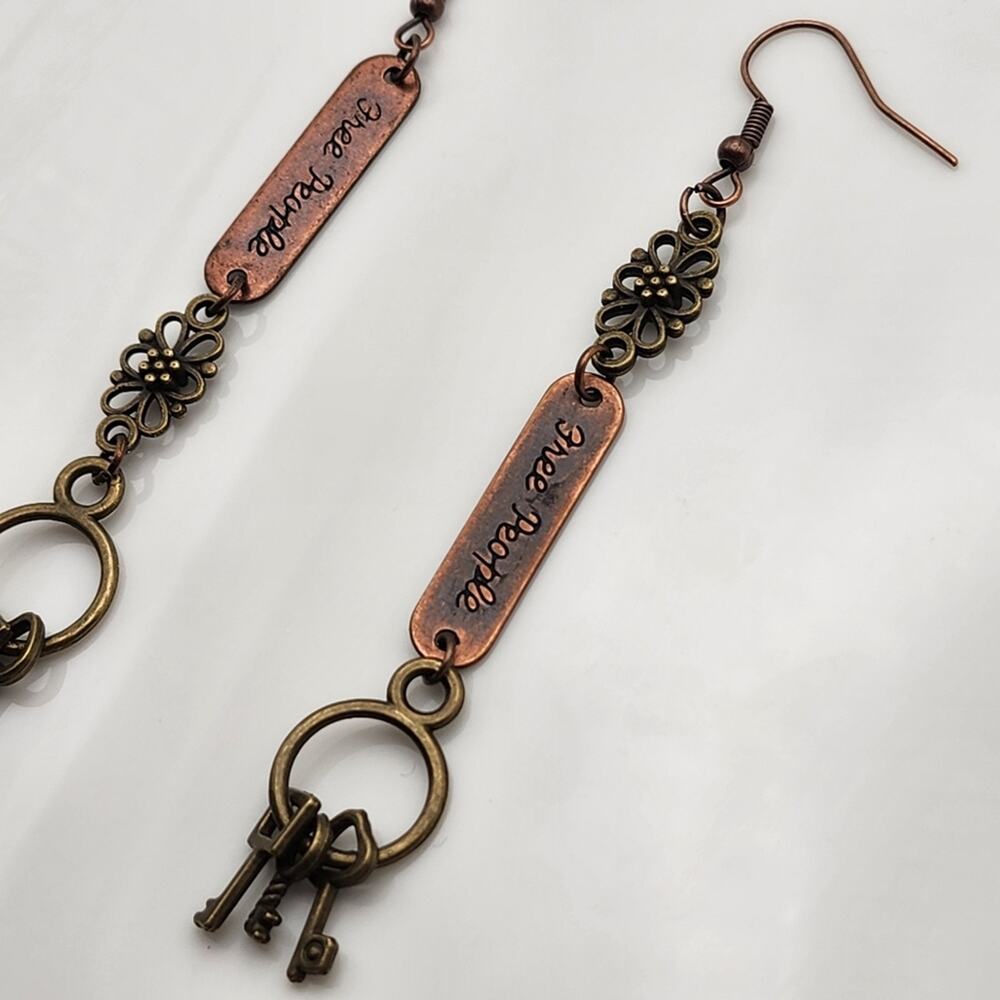 Keeper's Secret Free People Mismatched Key Earrings - Picture 3 of 10